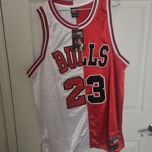 Nike Bulls Split Red and White Jersey